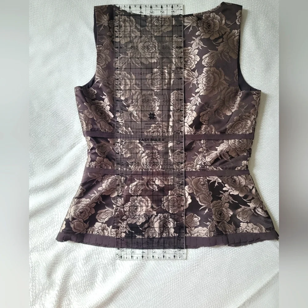 NWOT 100% Silk Vintage Formal Ann Taylor Top & Skirt, Brown, Size: 8 - Picture 8 of 16